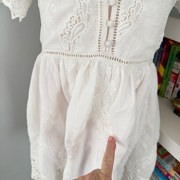 Spell White Embroidered Lace Mini Dress Medium - Picture 9 of 16